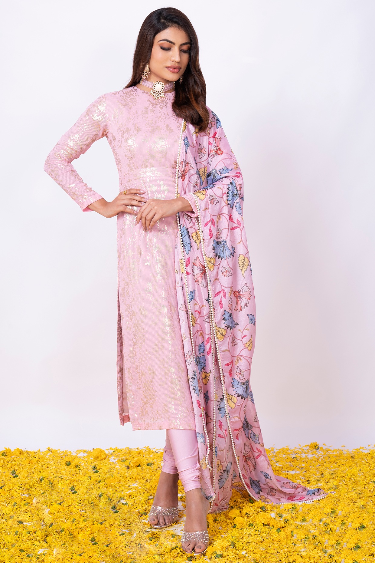 Dark pink plain cotton salwar - FashionFunda - 2187100
